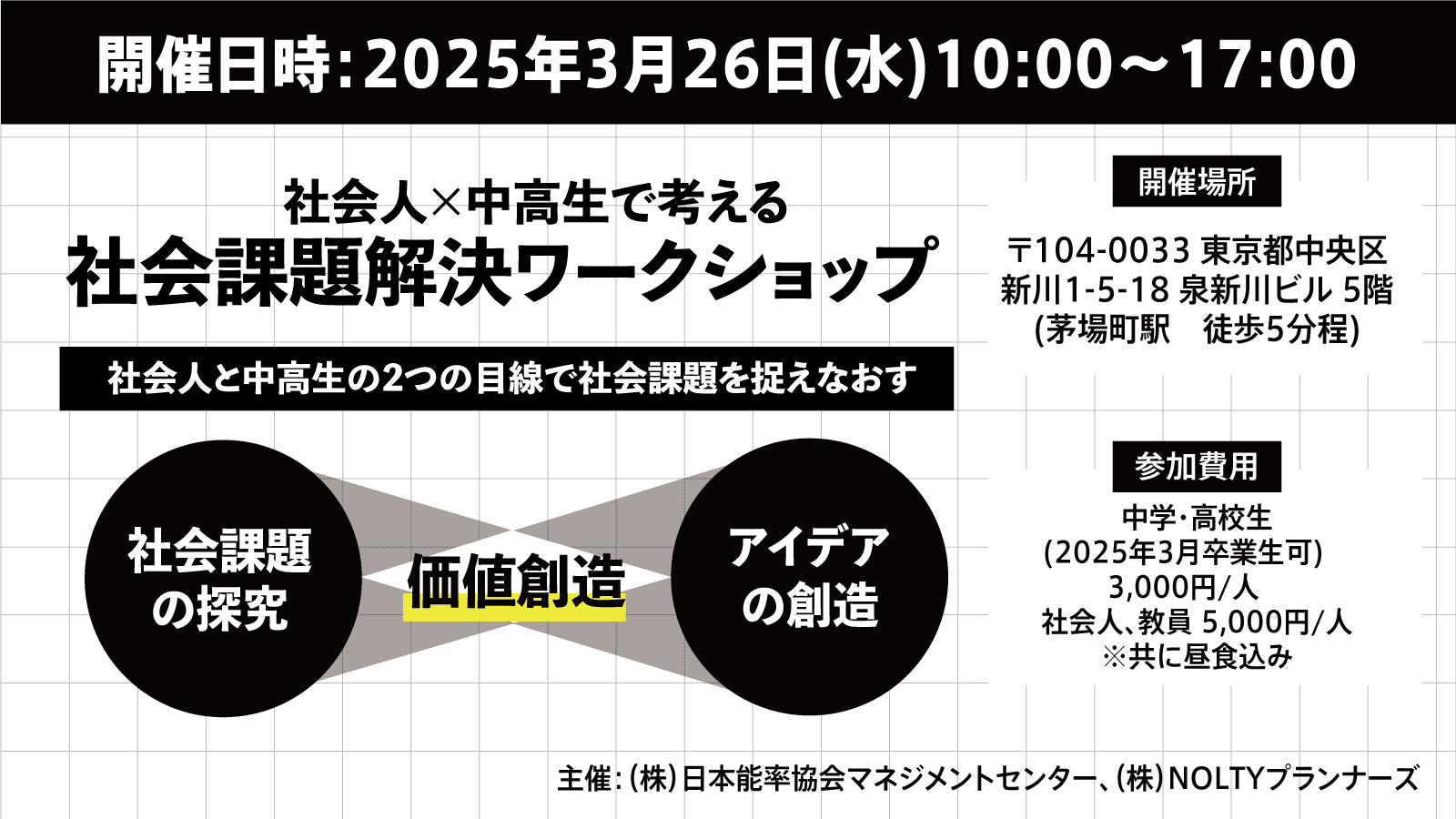 社会人×中高生で考える社会課題解決ワークショップ