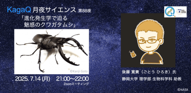 【7/14(月)開催】進化発生学で迫る魅惑のクワガタムシ
