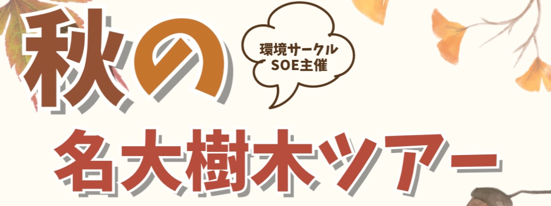 【10/13(月)開催】秋の名大樹木ツアー ～現役名大生と一緒に秋の名大の樹木を観察しよう～