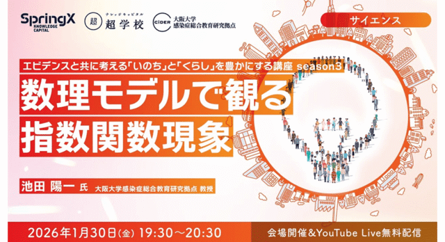 【1/30(金)開催】数理モデルで観る指数関数現象