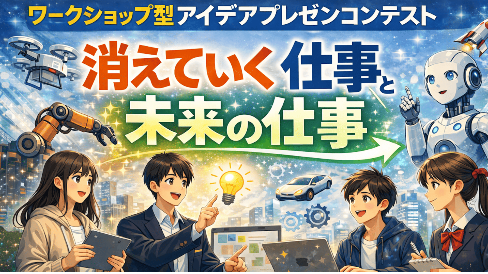 【4/4(土)開催】 中学生・高校生対象：英語ワークショップ型アイデアプレゼン コンテスト ー消えていく仕事と未来の仕事ー Disappearing jobs and Future jobs